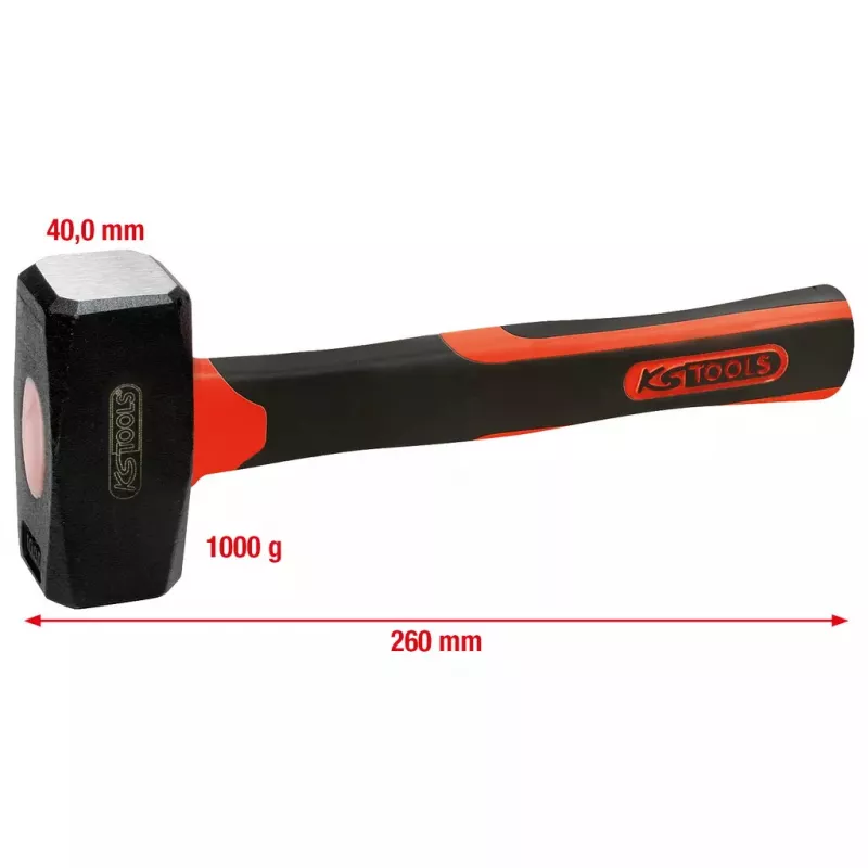 Vorschlaghammer KS Tools 142.5101 Stahlkopf Glasfaserstiel 26 cm 1,13 kg