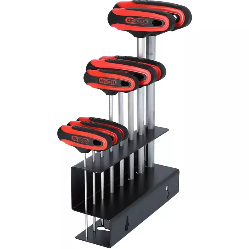 KS Tools 158.8130 ERGOTORQUEplus T-Griff-Innensechskant-Schlüssel-Satz, 8-tlg.