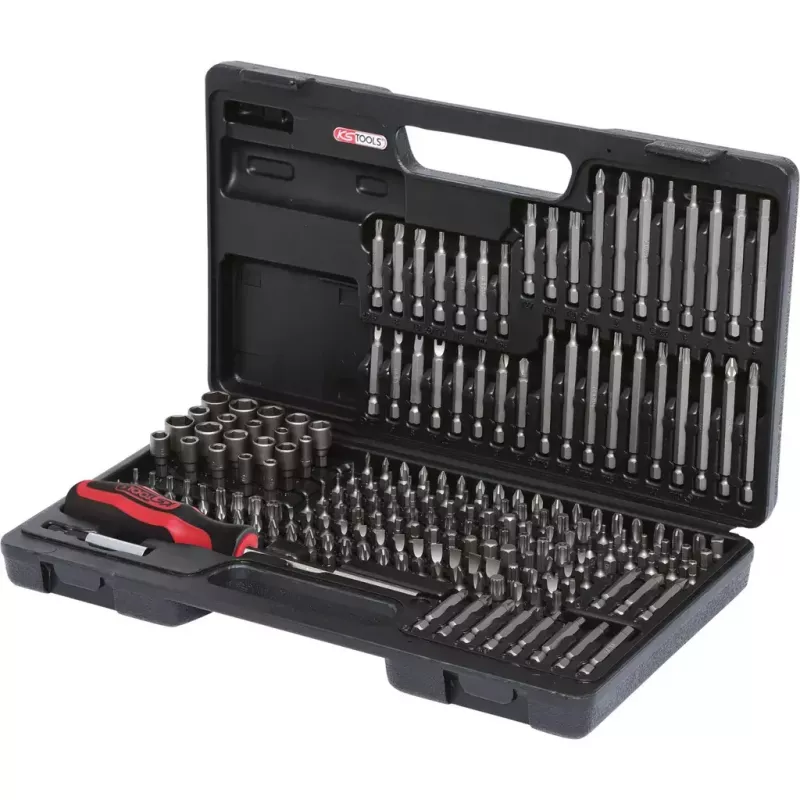 Schraubendreher-Bit-Satz KS Tools 911.2008 208 Stück Nickel DIN 3126 ISO 1173