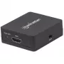 Manhattan HDMI-Splitter 2-fach, 1080p, schwarz, gibt das Signal einer HDMI-Quelle auf zwei HD-Displays aus (gleiches Signal auf beide Displays), USB-A-Stromversorgung (Kabel im Lieferumfang, 0,7 m), drei Jahre Garantie