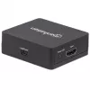 Manhattan HDMI-Splitter 2-fach, 1080p, schwarz, gibt das Signal einer HDMI-Quelle auf zwei HD-Displays aus (gleiches Signal auf beide Displays), USB-A-Stromversorgung (Kabel im Lieferumfang, 0,7 m), drei Jahre Garantie