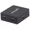 Manhattan HDMI-Splitter 2-fach, 1080p, schwarz, gibt das Signal einer HDMI-Quelle auf zwei HD-Displays aus (gleiches Signal auf beide Displays), USB-A-Stromversorgung (Kabel im Lieferumfang, 0,7 m), drei Jahre Garantie