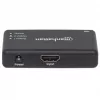 Manhattan HDMI-Splitter 2-Port, 4K@30Hz, gibt Ausgang von einer HDMI-Quelle auf zwei HD-Bildschirme (gleiches Bild auf beiden), Netzbetrieb (Kabel 0,9 m), Schwarz, drei Jahre Garantie