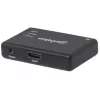 Manhattan HDMI-Splitter 2-Port, 4K@30Hz, gibt Ausgang von einer HDMI-Quelle auf zwei HD-Bildschirme (gleiches Bild auf beiden), Netzbetrieb (Kabel 0,9 m), Schwarz, drei Jahre Garantie