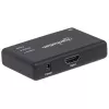 Manhattan HDMI-Splitter 2-Port, 4K@30Hz, gibt Ausgang von einer HDMI-Quelle auf zwei HD-Bildschirme (gleiches Bild auf beiden), Netzbetrieb (Kabel 0,9 m), Schwarz, drei Jahre Garantie