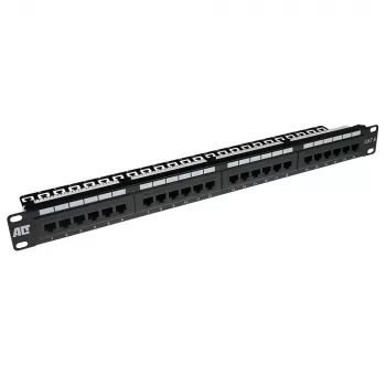 ACT Patchpanel CAT 6 UTP 24-Ports mit Kabelmanagementleiste