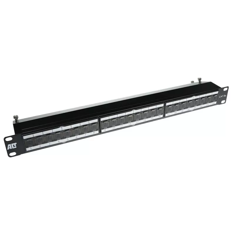 ACT Patchpanel 24-Ports geschirmt CAT6A mit Abdeckung CAT6A