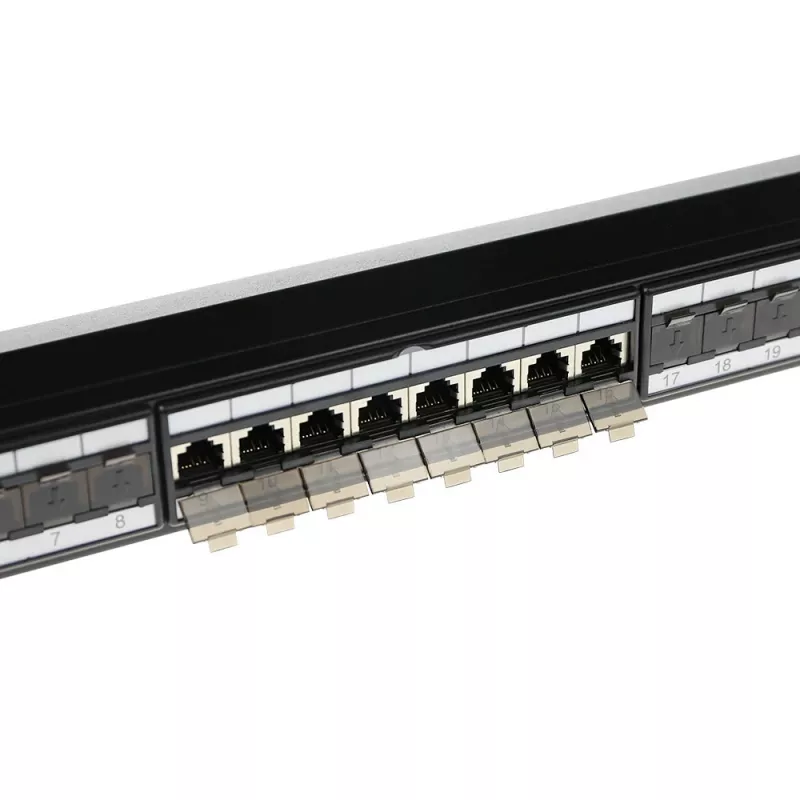 ACT Patchpanel 24-Ports geschirmt CAT6A mit Abdeckung CAT6A