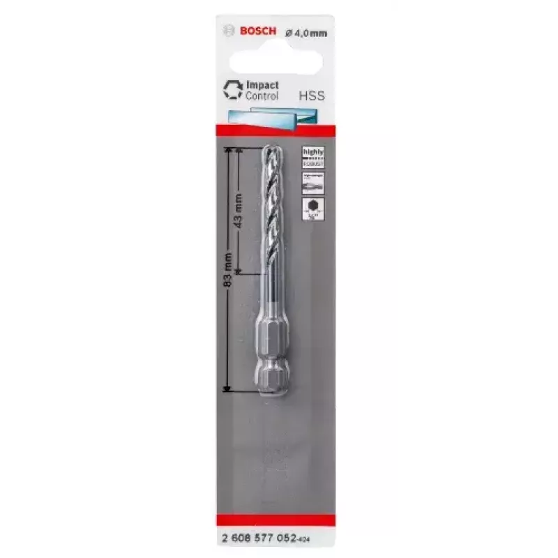 Bosch 2608577052 Metall-Spiralbohrer 4 mm, 83 mm Gesamtlänge