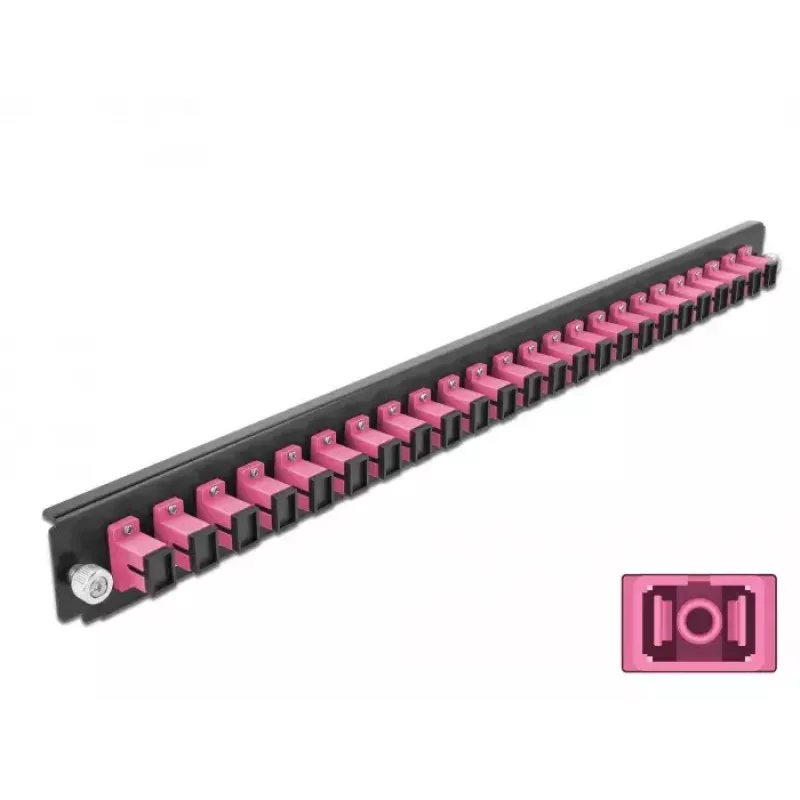 Spleißbox-Frontplatte DeLOCK 19 Zoll 24 Port SC Simplex violett