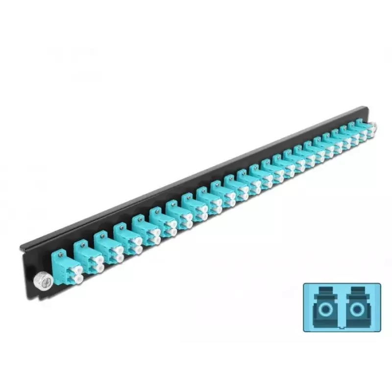 Splice Box Frontblende DeLOCK 19 Zoll 24 Port LC Duplex Aqua