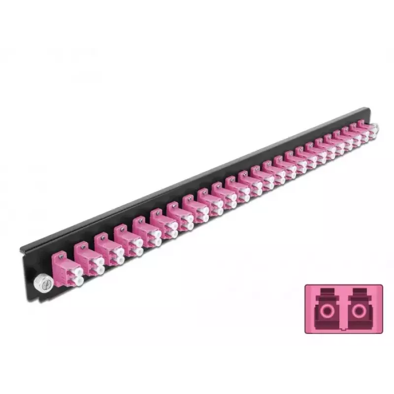 Spleißbox-Frontplatte DeLOCK 19 Zoll 24 Ports LC Duplex violett