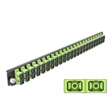 Spleißbox-Frontplatte DeLOCK 19 Zoll 24 Port SC Duplex limettengrün