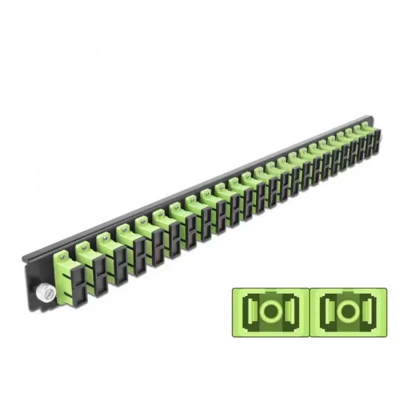 Spleißbox-Frontplatte DeLOCK 19 Zoll 24 Port SC Duplex limettengrün