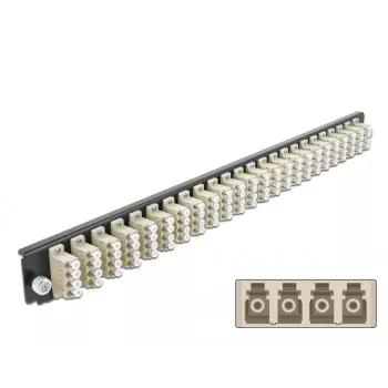 Splice Box Frontplatte DeLOCK 19 Zoll 24 Port LC Quad beige