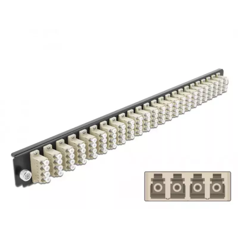 Splice Box Frontplatte DeLOCK 19 Zoll 24 Port LC Quad beige