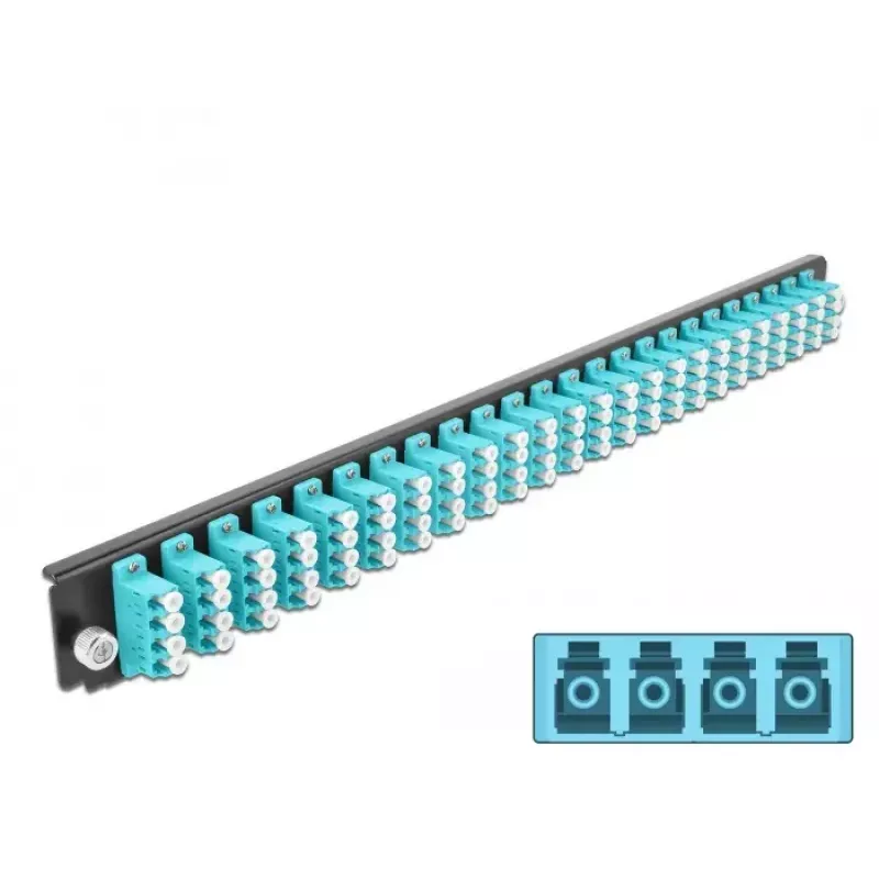 Spleißbox-Frontblende DeLOCK 19 Zoll 24 Port LC Quad aqua