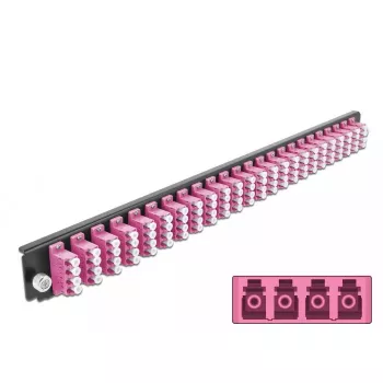 Splice-Box-Frontplatte DeLOCK 19 Zoll 24 Port LC Quad violett