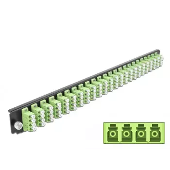 Spleißbox-Frontplatte DeLOCK 19 Zoll 24-Port LC Quad limettengrün