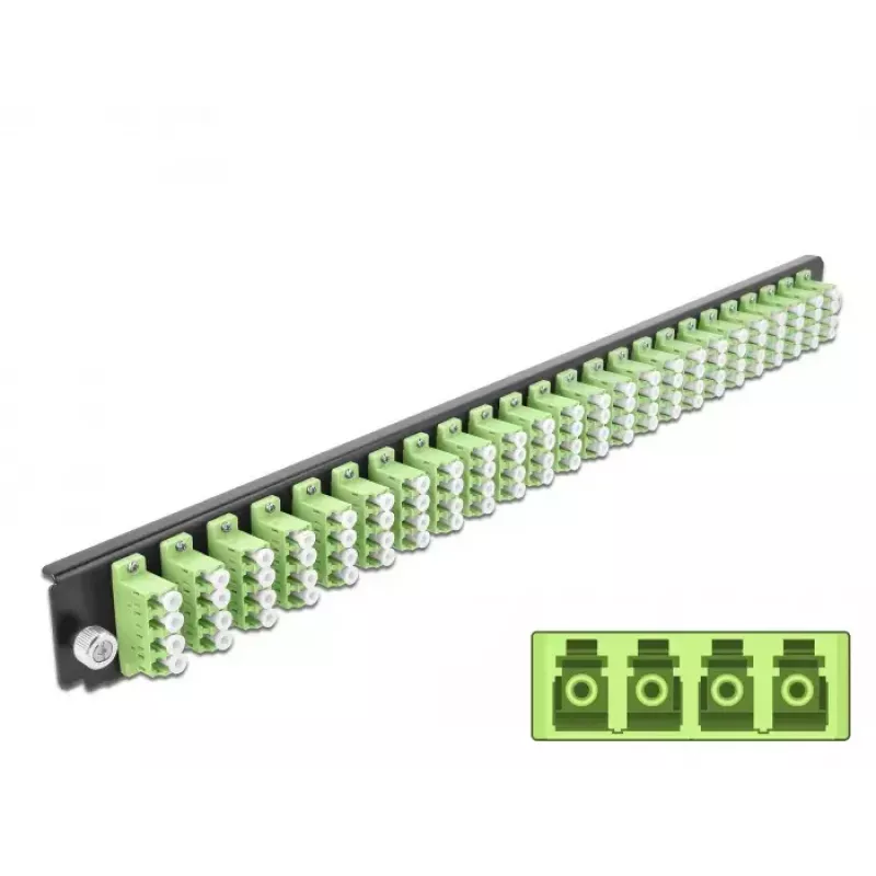 Spleißbox-Frontplatte DeLOCK 19 Zoll 24-Port LC Quad limettengrün