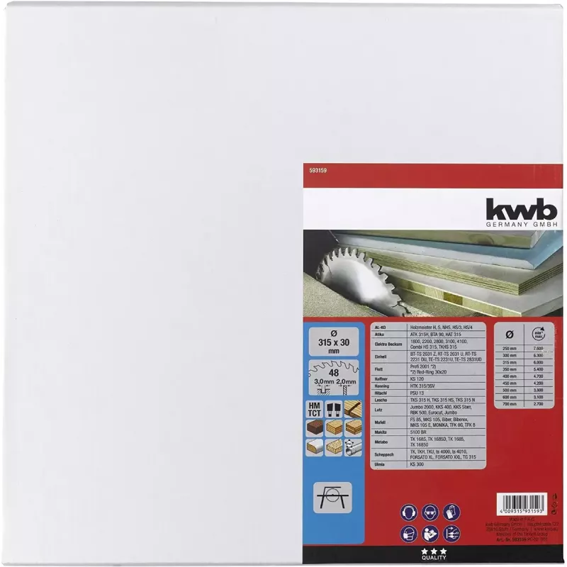 Kreissägeblatt KWB 593159 31,5 cm 1 Stück