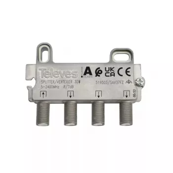 Kabelverteiler Televes 519503 Edelstahl 5 - 2400 MHz