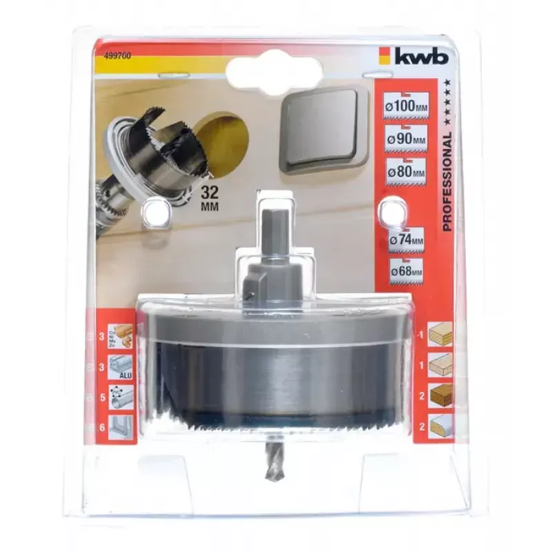 Lochsägen-Set KWB 499700 5 Stück Geeignet für Acryl Holz Metall