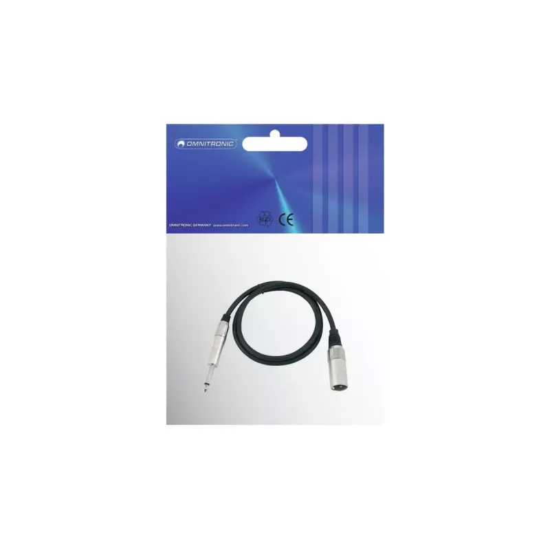 Audiokabel Omnitronic 3022519A 0,9 m XLR 6,35 mm Schwarz