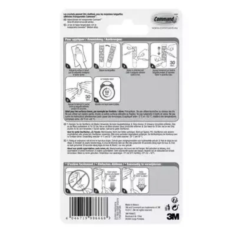 3M 17091AWFGN Aufbewahrungshaken für den Außenbereich Utility-Haken Transparent 1 Stück