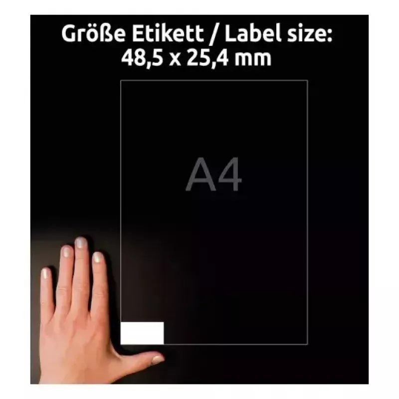 Selbstklebendes Druckeretikett Avery LR3657-10 Weiß 2,54x4,85 cm 400 Stück