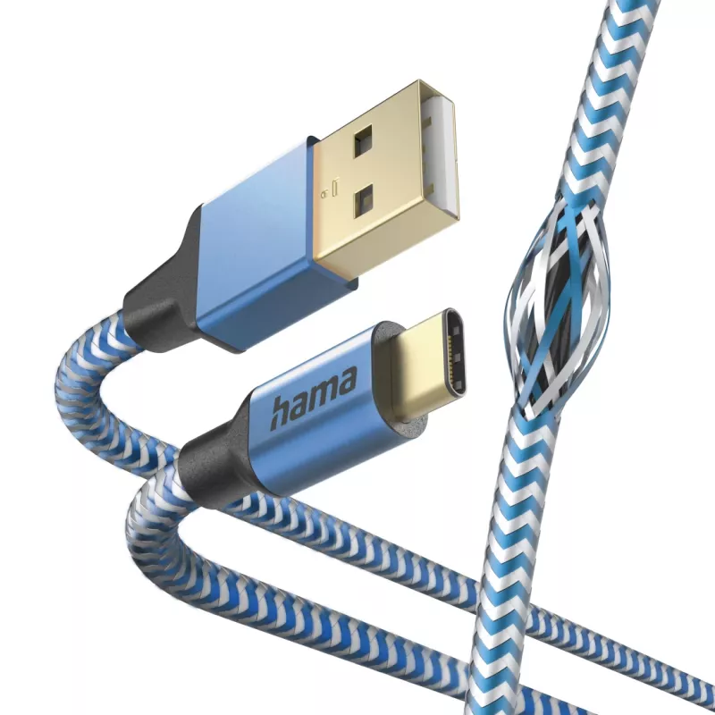 Hama Reflective USB-Kabel USB 2.0 1,5 m USB A USB C Blau