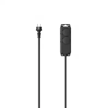 Hama 00223061 Verlängerungskabel 2 m 2 AC-Steckdosen Outdoor Schwarz