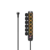 Hama 00223065 Verlängerungskabel 2 m 6 AC-Steckdose(n) Outdoor Schwarz