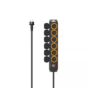 Hama 00223065 Verlängerungskabel 2 m 6 AC-Steckdose(n) Outdoor Schwarz