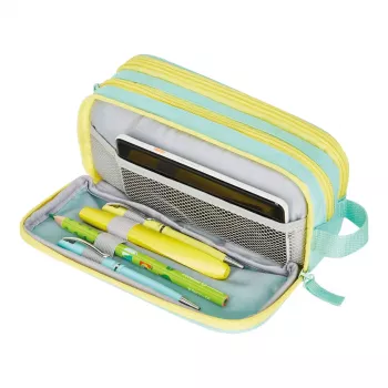 Federmäppchen Herlitz Neon Soft Polyester Mint Gelb 235x110x75mm
