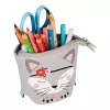 Weiche Federmappe Herlitz Kitty Polyester Grau Pink Weiß