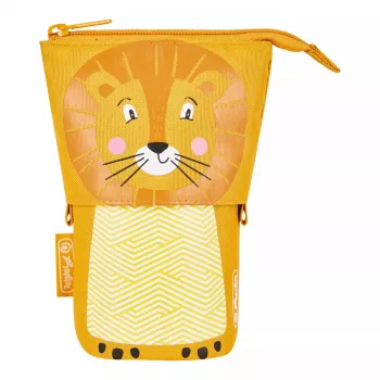 Weiches Federmäppchen Herlitz Lion 140 mm x 75 mm x 185 mm Polyester Orange Gelb