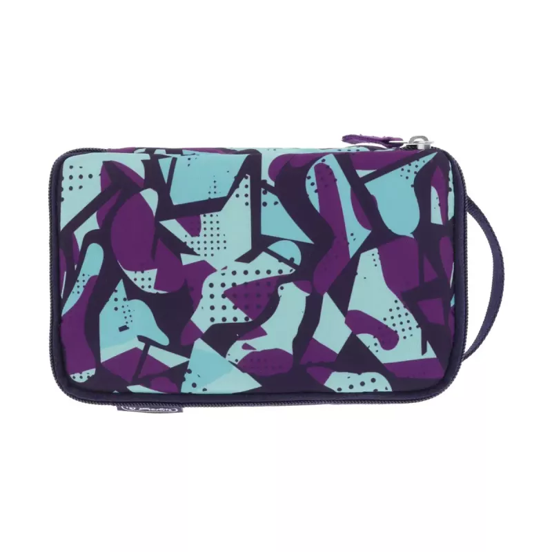 Federmäppchen Herlitz 2 Go CamoPurple Polyester Blau Lila 210x130x60mm