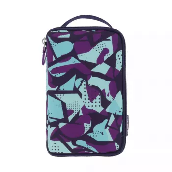 Federmäppchen Herlitz 2 Go CamoPurple Polyester Blau Lila 210x130x60mm