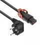 ACT Netzkabel CEE 7/7 Stecker (gewinkelt) - C13 IEC Lock+ schwarz 2 m, EL332S, 5er-Pack