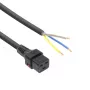 ACT Netzkabel C19 IEC Lock – offenes Ende schwarz 2 m, PC1174, 5er-Pack