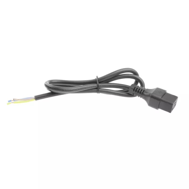 ACT Netzkabel C19 IEC Lock – offenes Ende schwarz 2 m, PC1174, 5er-Pack