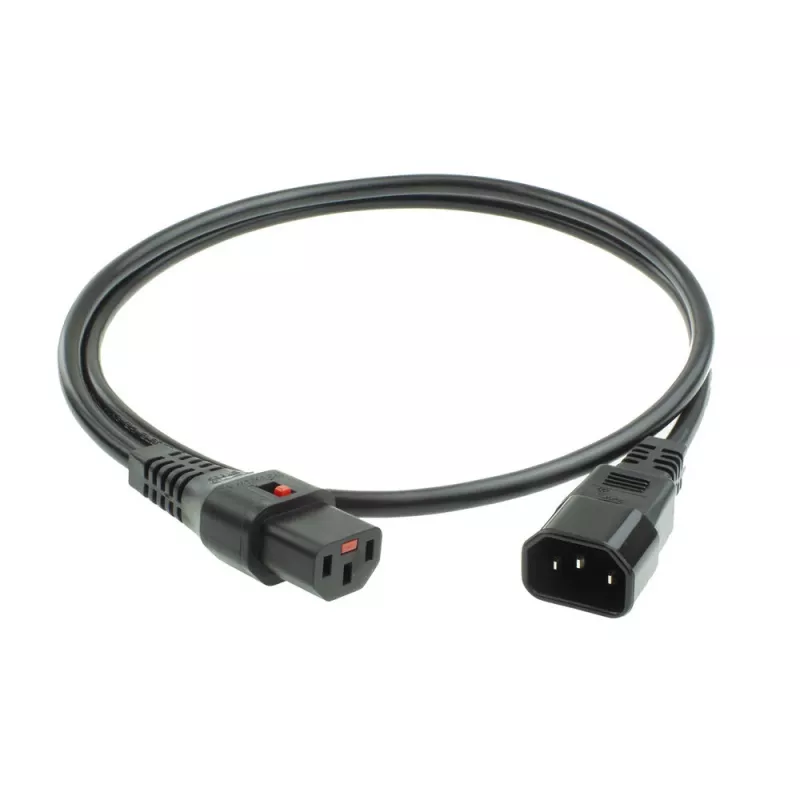 ACT Stromkabel C13 IEC Lock - C14 schwarz 2 m, PC1021, 5er-Pack