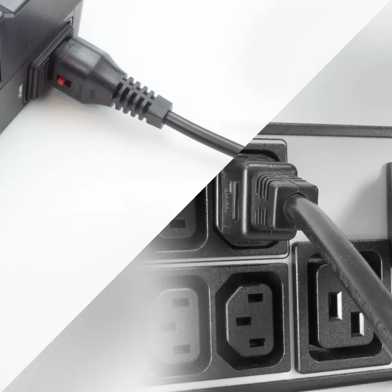 ACT Stromkabel C13 IEC Lock - C14 schwarz 2 m, PC1021, 5er-Pack