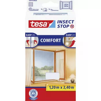 Fenster-Insektenschutzgitter Tesa Insect Stop Comfort 55918-00020-00 1200 x 2400 mm Weiß