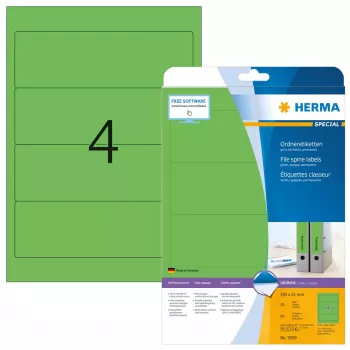 Aktenetiketten HERMA A4 192x61 mm grün Papier matt blickdicht 80 Stück