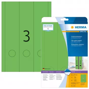 Aktenetiketten HERMA A4 61x297 mm grün Papier matt blickdicht 60 Stück