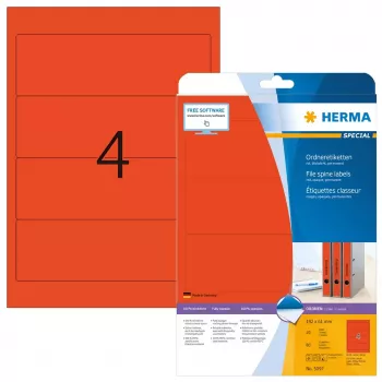 Aktenetiketten HERMA A4 192x61 mm rot Papier matt blickdicht 80 Stück