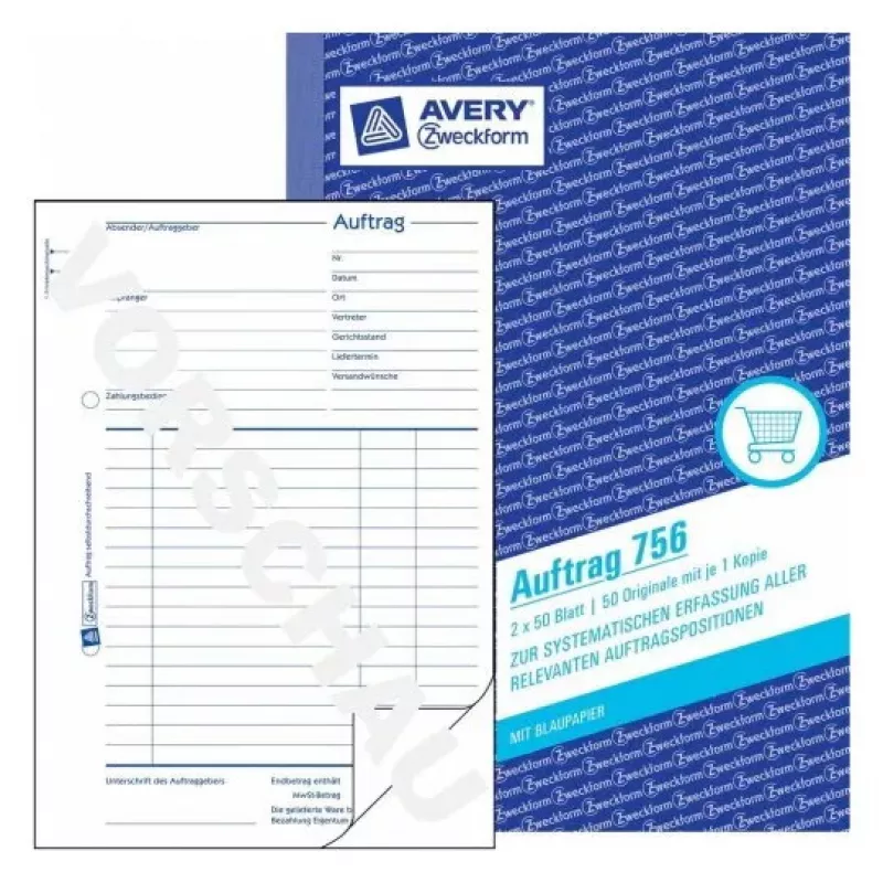 Administrationsbuch Avery 756 Blau Weiß