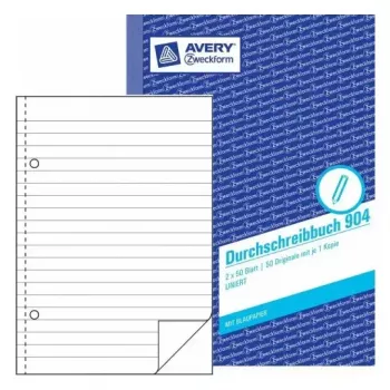 Schreibheft A5 Avery 904 50 Blatt Blau Weiß